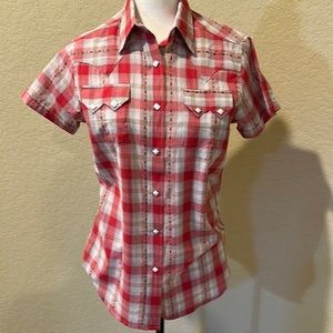 Rockmount Ranch Wear Red plaid western shirt‎ Medium